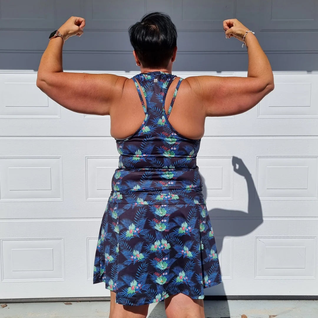 She Did Dark Floral Tank