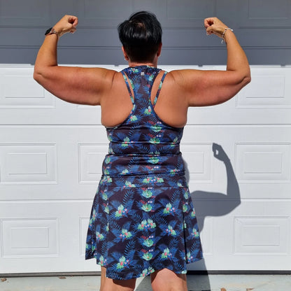 She Did Dark Floral Tank